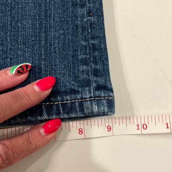 Miss Me Boot Cut Flap Pocket Jeans w/Black & Silver Lace embellishments, Size 31 - Picture 14 of 14